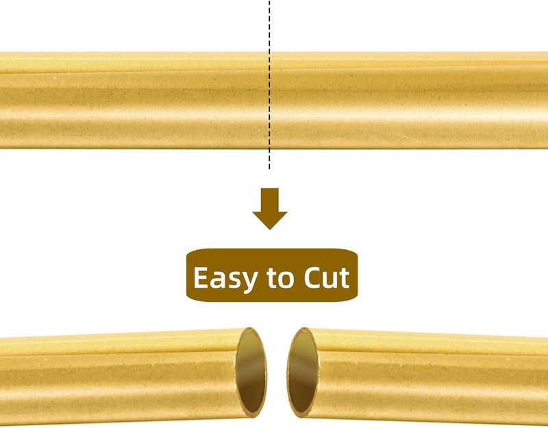 Eorbow 18 Pack 9 Sizes Brass Round Tube Set, Seamless Straight Brass Pipes, High Strength Metal Tubing for Model Hobby, 2mm 2.5mm 3mm 3.5mm 4mm 5mm 6mm 8mm 9mm OD x 0.5mm Wall Thickness 300mm Length - Image 3